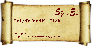 Szijártó Elek névjegykártya